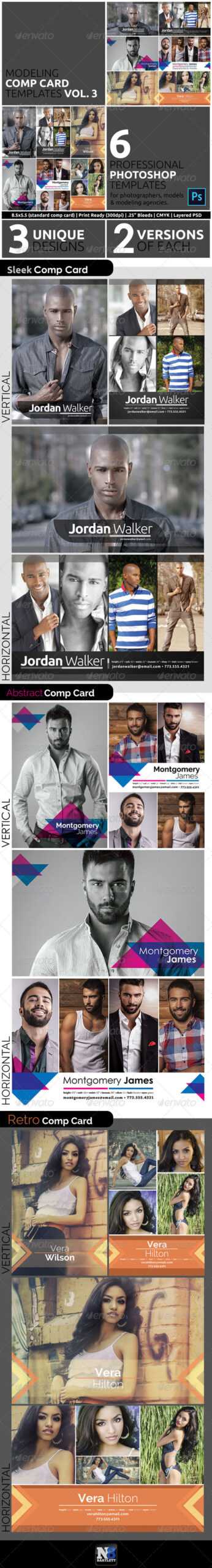 Comp Card Graphics, Designs & Templates From Graphicriver With Free Model Comp Card Template Psd