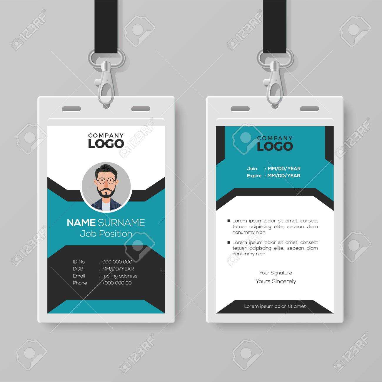 Company Id Card Templates Emil danapardaz co Pertaining To Id Card 