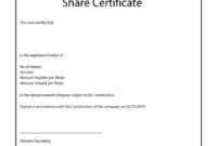 Company Share Certificate - Milas.westernscandinavia with regard to Share Certificate Template Companies House