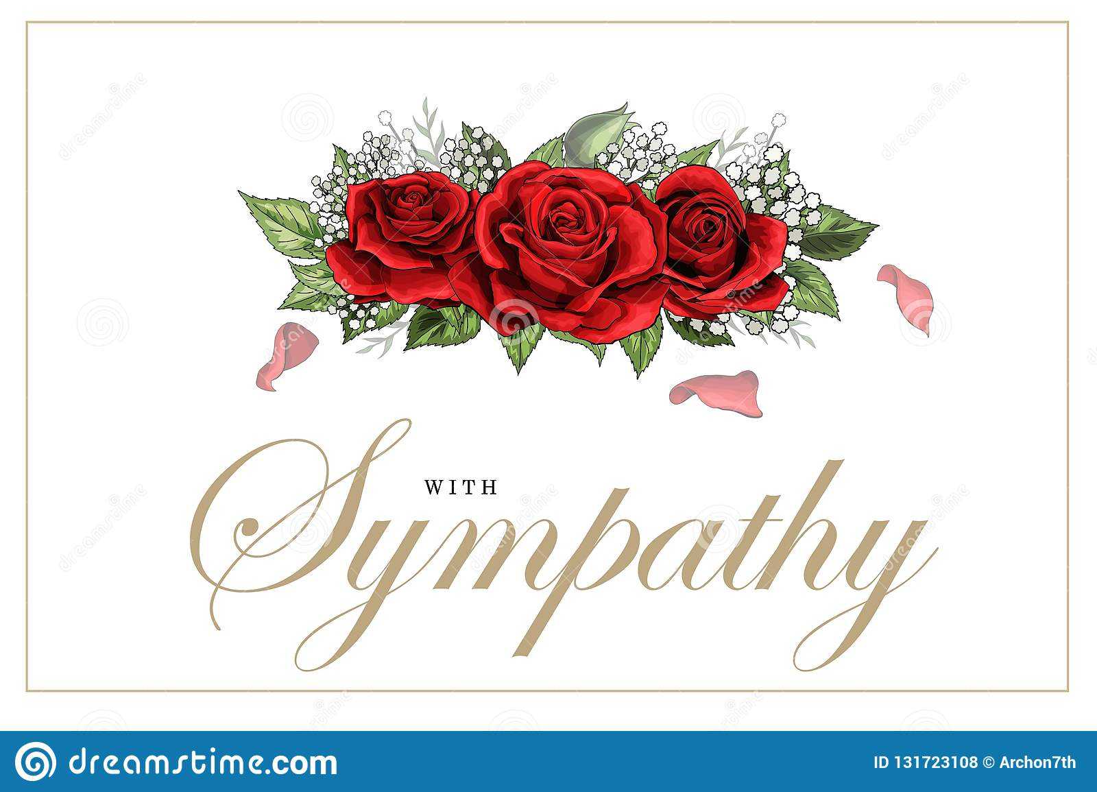 Condolences Sympathy Card Floral Red Roses Bouquet And Regarding Sympathy Card Template