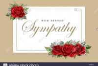 Condolences Sympathy Card Floral Red Roses Bouquet And with Sympathy Card Template