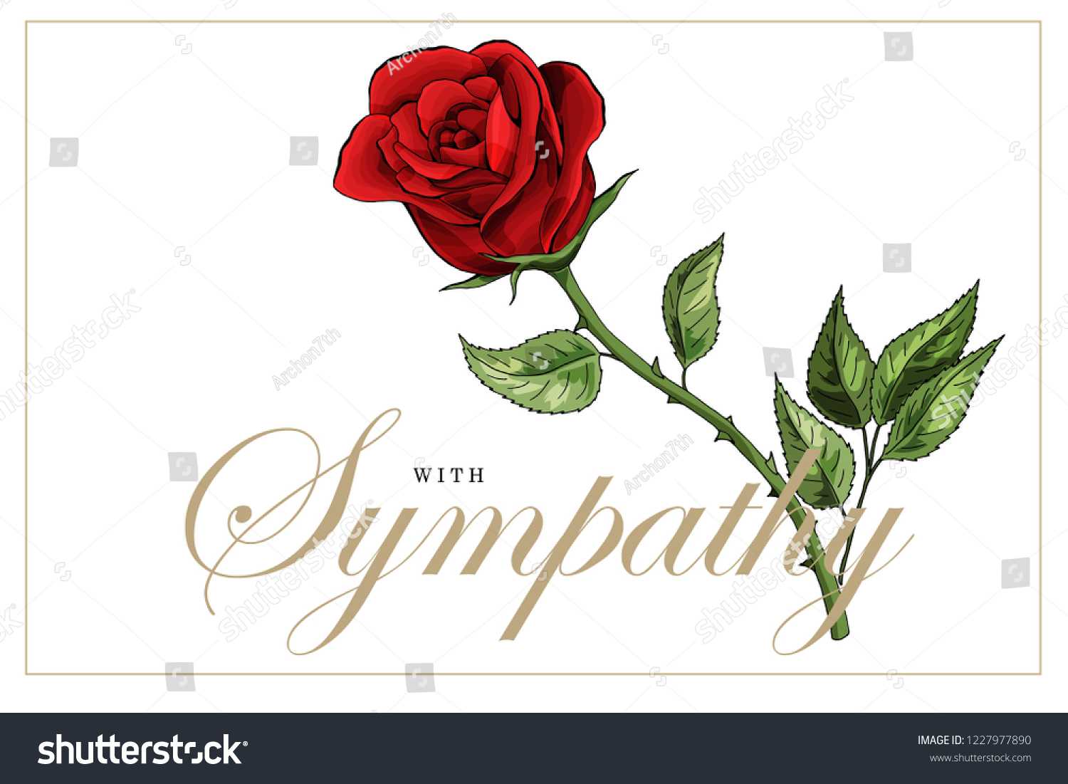 Condolences Sympathy Card Floral Red Roses Stock Vector With Regard To Sympathy Card Template