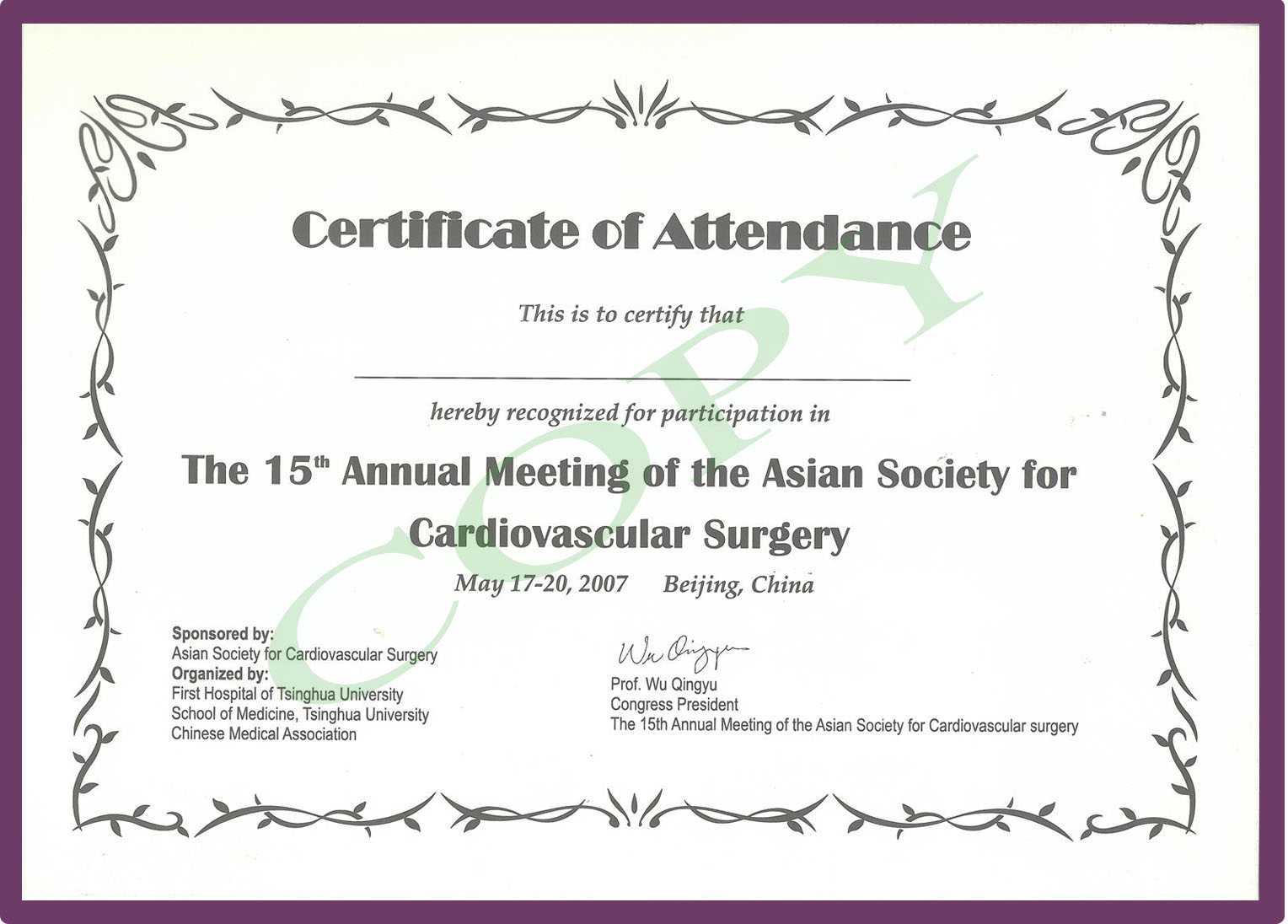 Conference Certificate Of Attendance Template ] – Attendance With Conference Certificate Of Attendance Template