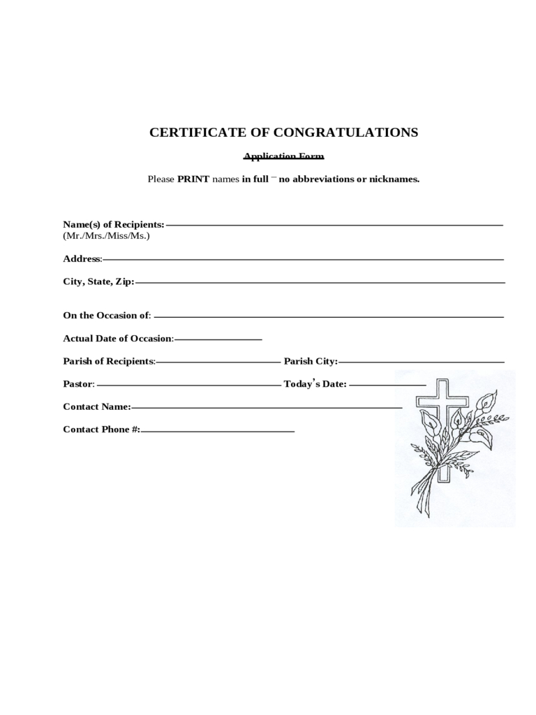 Congratulations Certificate – 4 Free Templates In Pdf, Word Regarding Congratulations Certificate Word Template