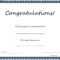 Congratulations Certificate Template – Milas With Felicitation Certificate Template
