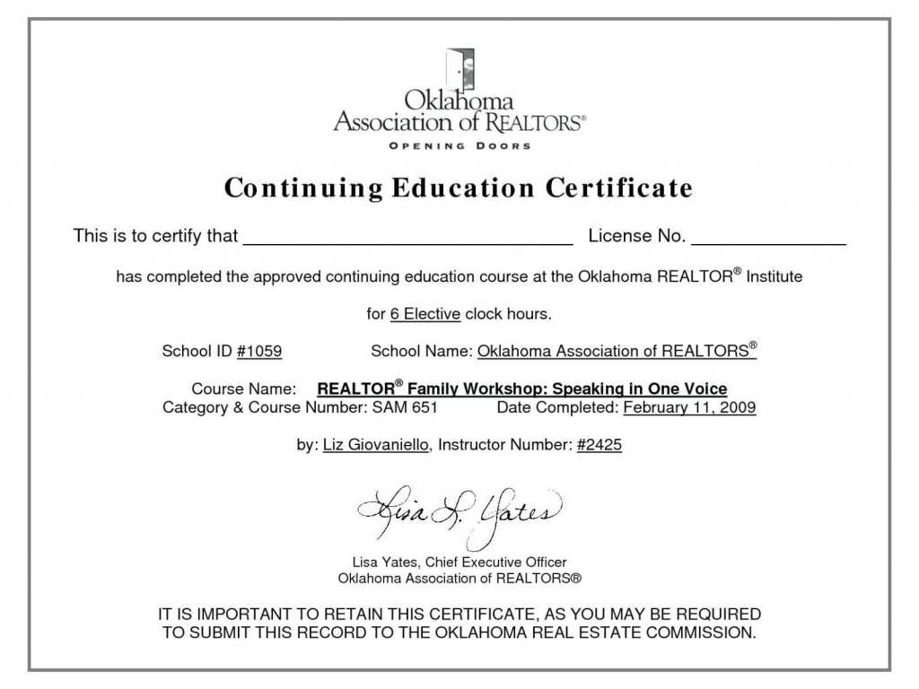 Continuing Education Certificate Template – Milas Intended For Update Certificates That Use Certificate Templates