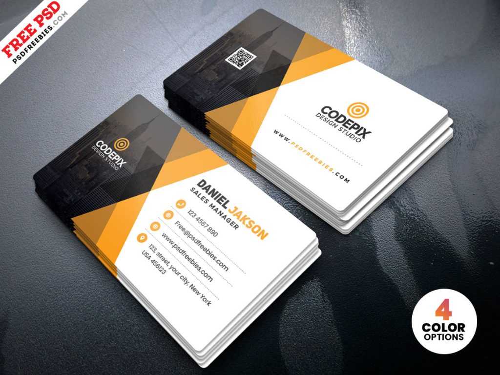 Corporate Business Card Template Psd - Free Download For Photoshop Cs6 Business Card Template