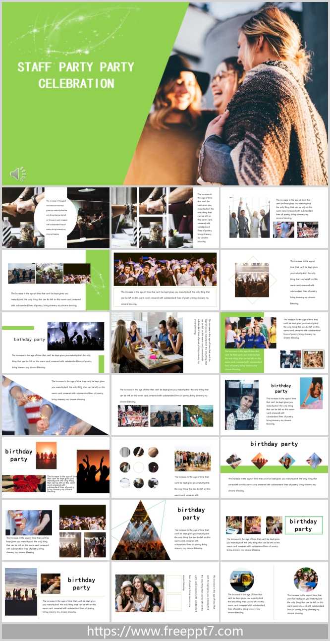 Corporate Employee Birthday Party Photo Album Ppt Within Powerpoint Photo Album Template