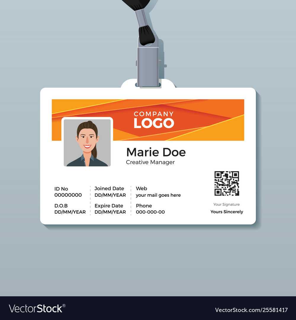 Corporate Id Card Template With Modern Abstract Throughout Work Id Card Template