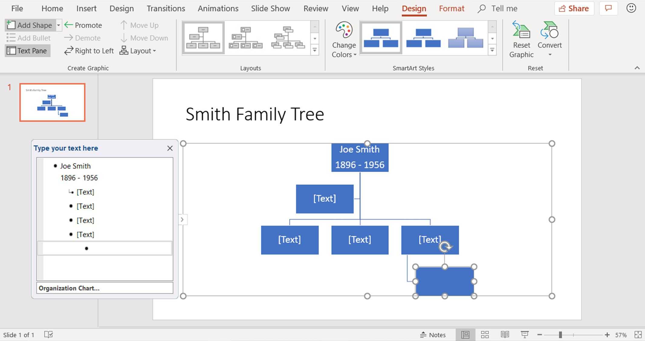 Create Family Trees Using Powerpoint Organization Chart With Regard To Powerpoint Genealogy Template