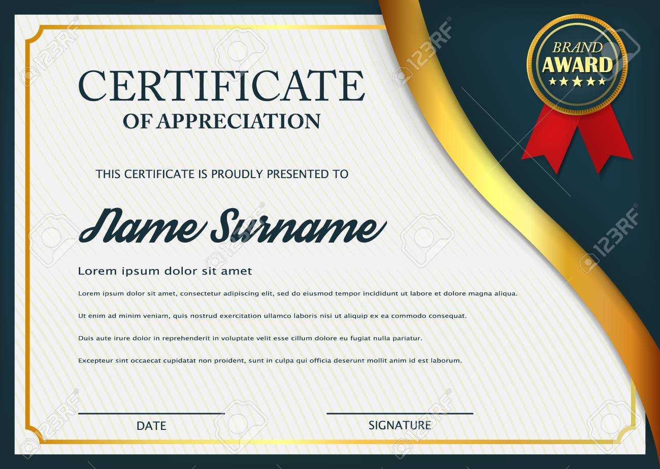 Creative Certificate Of Appreciation Award Template. Certificate.. Inside Academic Award Certificate Template