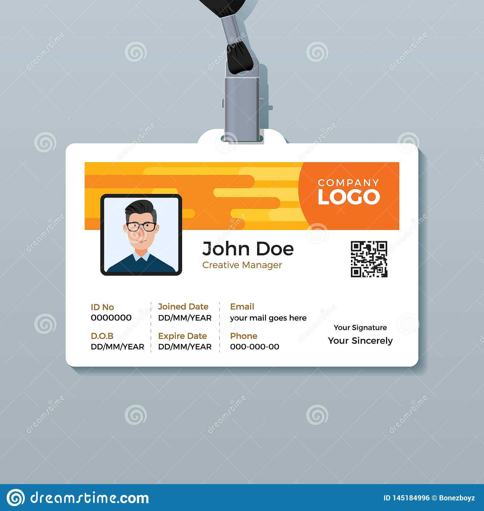 Creative Employee Id Card Design Template Stock Vector Inside Pvc Id Card Template
