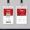 Creative Id Card Template With Abstract Red Intended For Id Card Template Ai