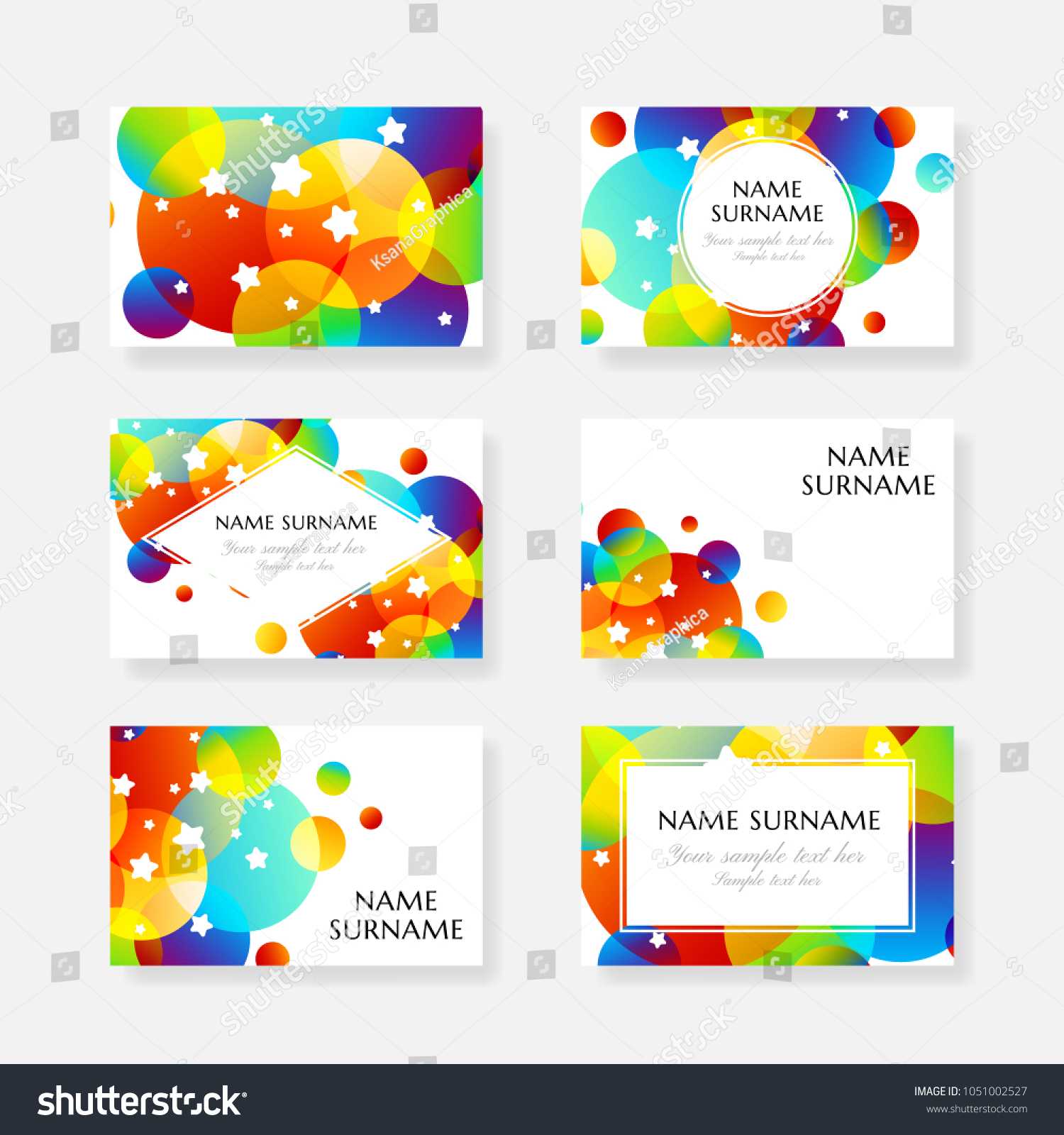 Creative Kids Cards Colorful Bubble Decoration Stock Vector Regarding Id Card Template For Kids
