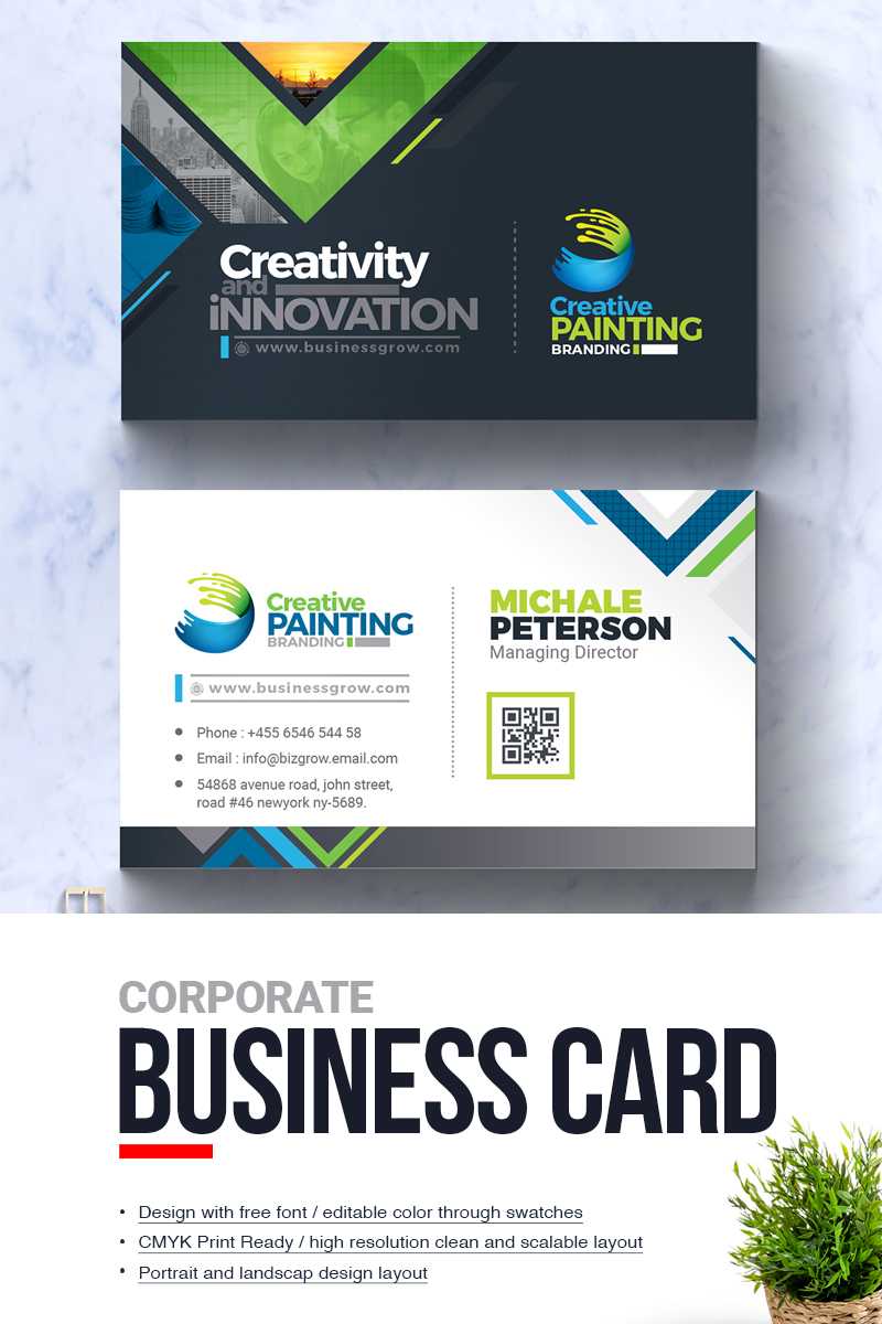 Creative Painting Business Card Corporate Identity Template Pertaining To Portrait Id Card Template