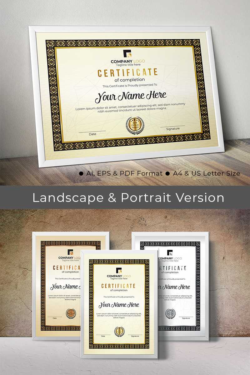 Creative Rank Certificate Template Throughout Landscape Certificate Templates