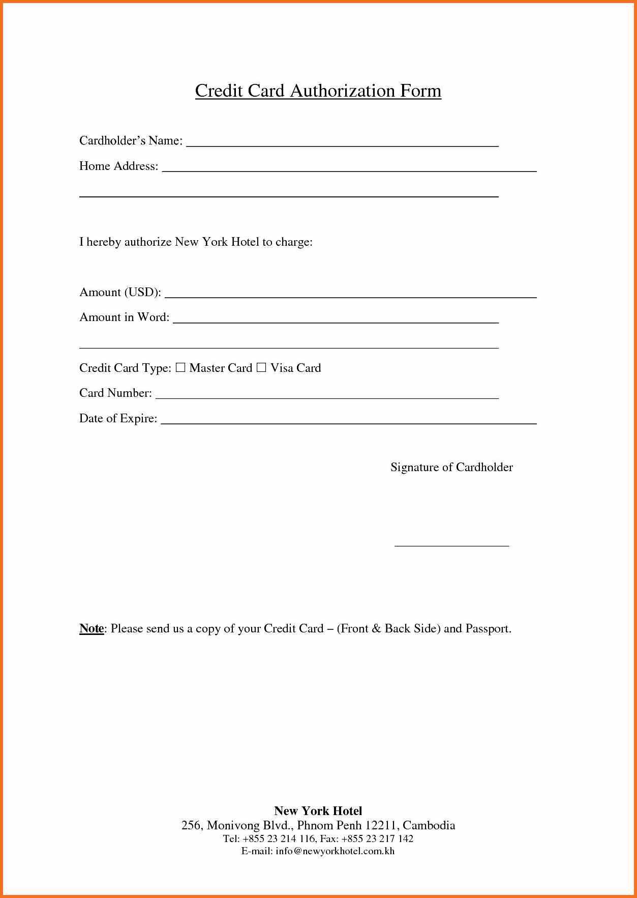 Credit Card Authorization Form – Fotolip In Credit Card Payment Slip Template