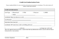 Credit Card Charge Authorization Form - Milas with Credit Card Authorization Form Template Word