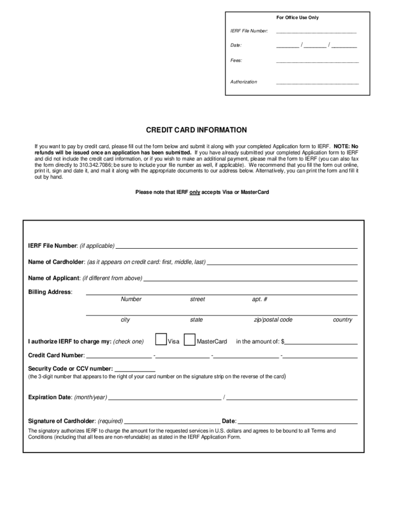 Credit Card Information Form – 2 Free Templates In Pdf, Word For Order Form With Credit Card Template