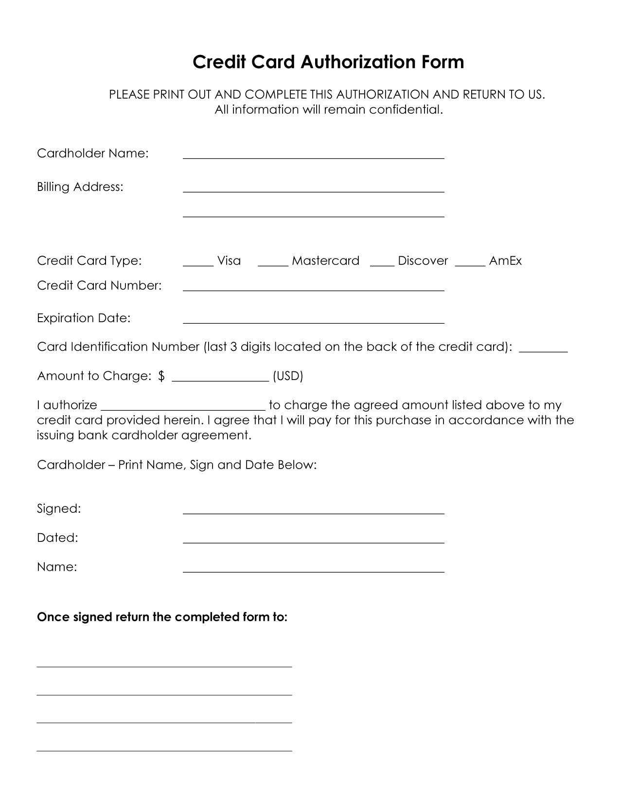 Credit Card Payment Form Word – Milas.westernscandinavia Within Credit Card Billing Authorization Form Template