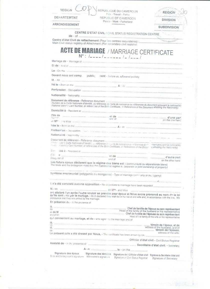 Crvs – Birth, Marriage And Death Registration In Cameroon Pertaining To South African Birth Certificate Template