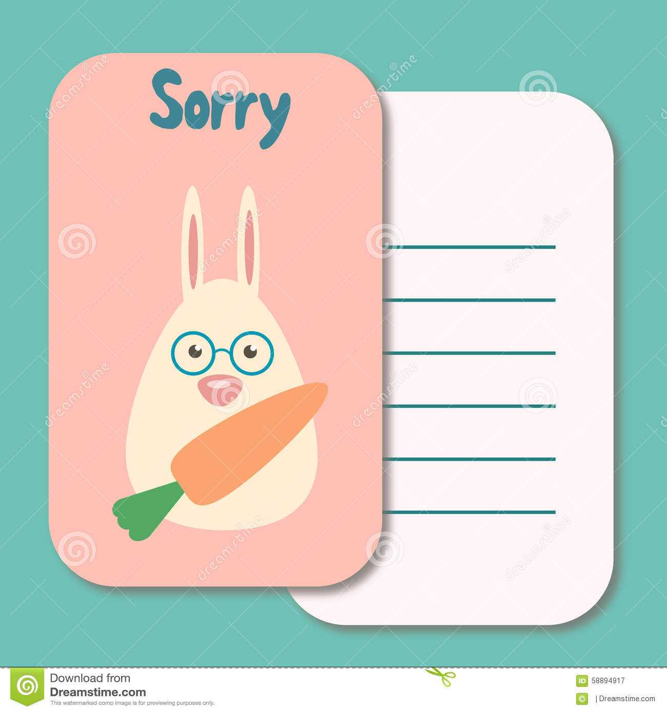 Cute Sorry Card Stock Illustration. Illustration Of Within Sorry Card Template
