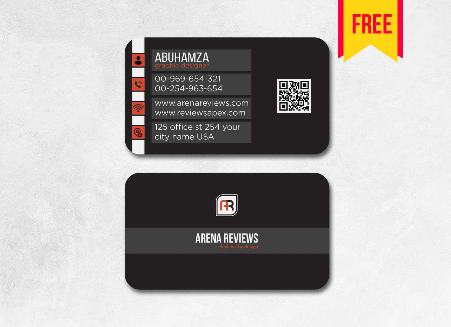 Dark Business Card Template Psd File | Free Download Pertaining To Business Card Size Template Psd