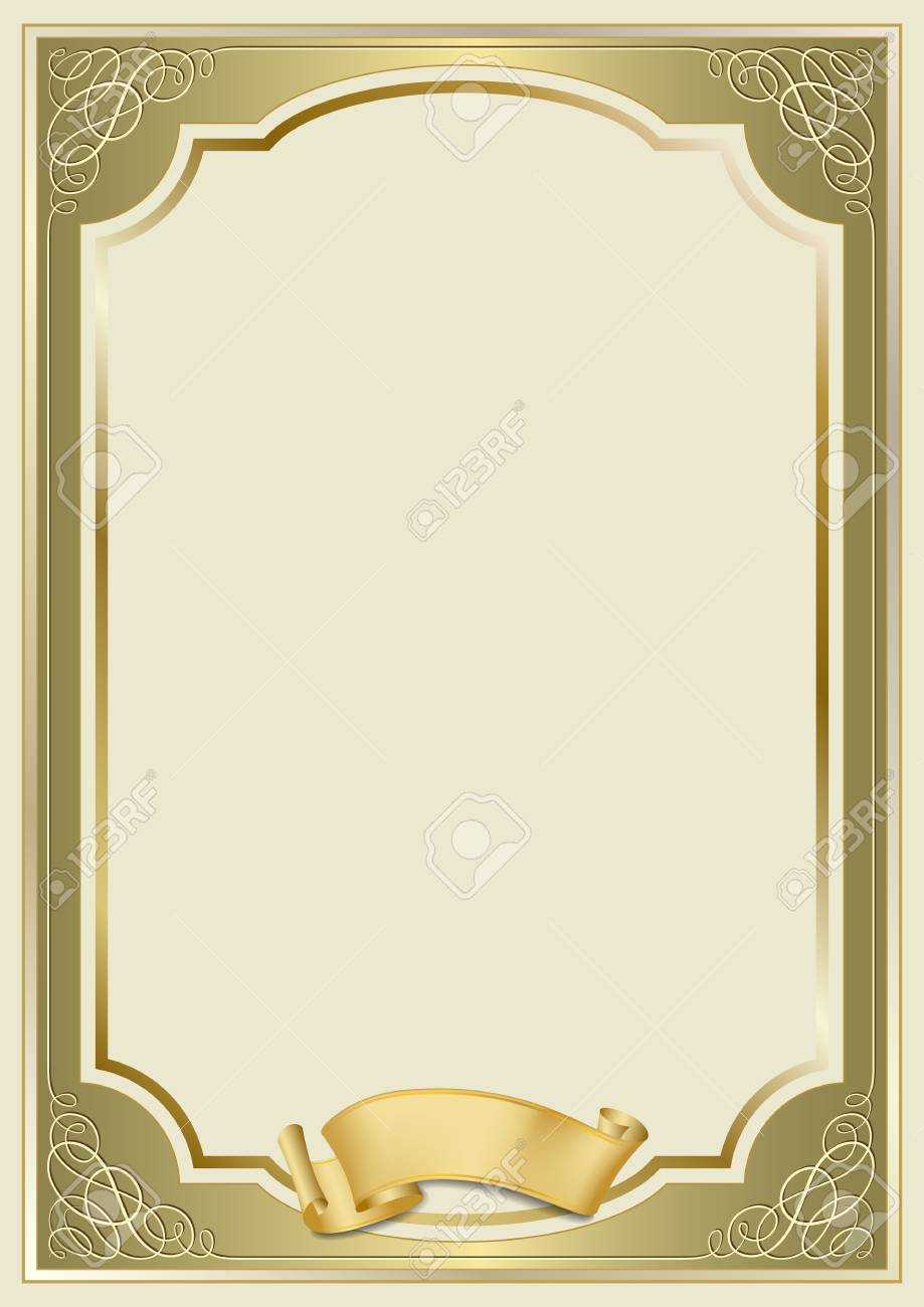 Decorative Rectangular Framework And A Scroll. Template For Diploma,.. Regarding Certificate Scroll Template