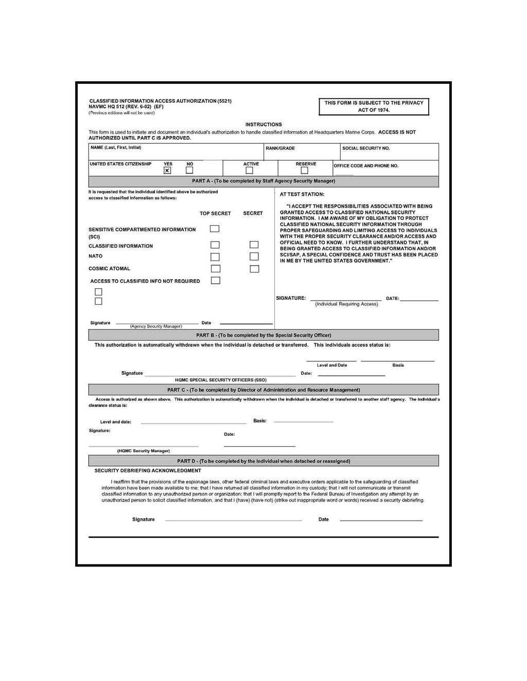 Department Of The Navy Headquarters United States Marine Inside Dd Form 2501 Courier Authorization Card Template