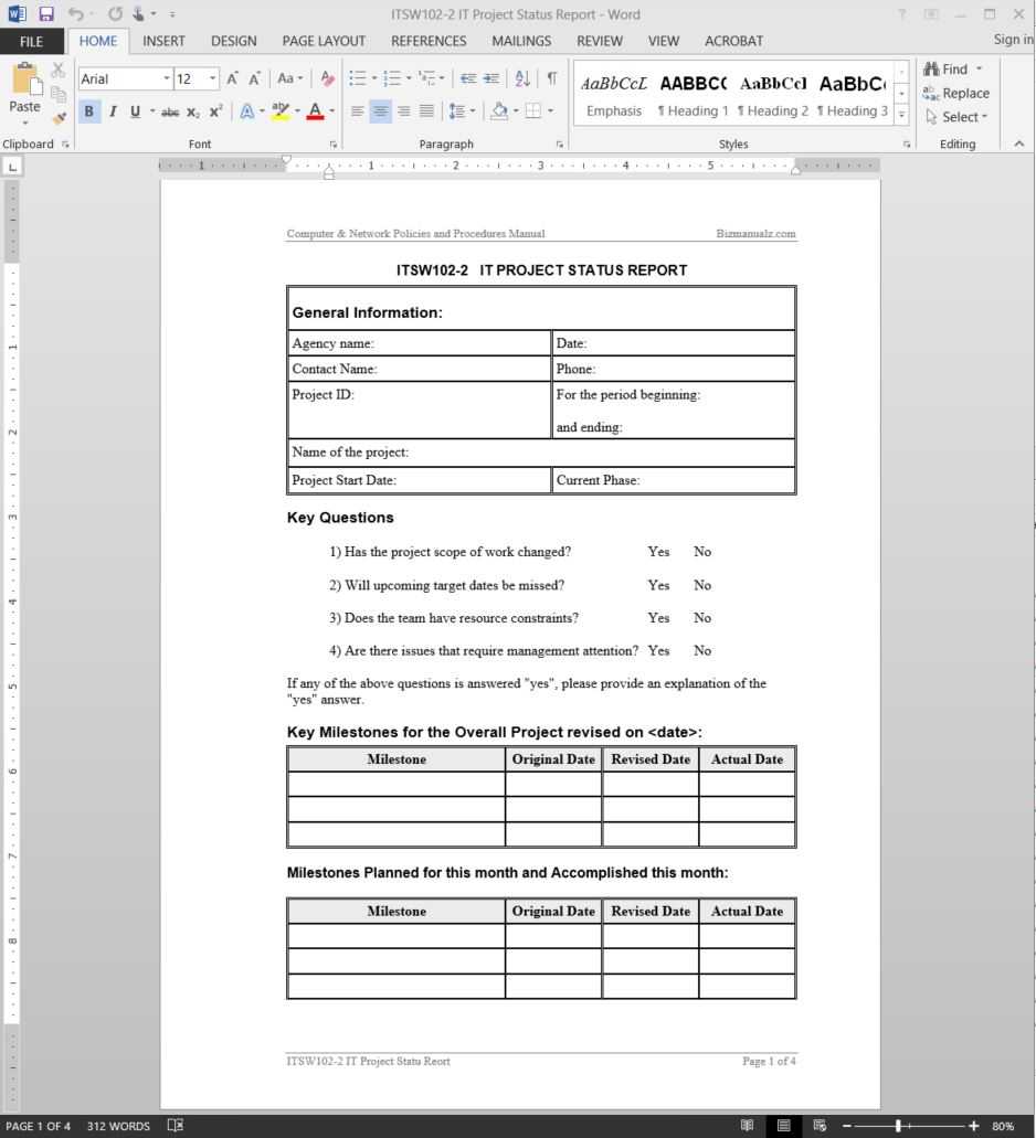 Development Status Report Template – Milas With Regard To Weekly Project Status Report Template Powerpoint