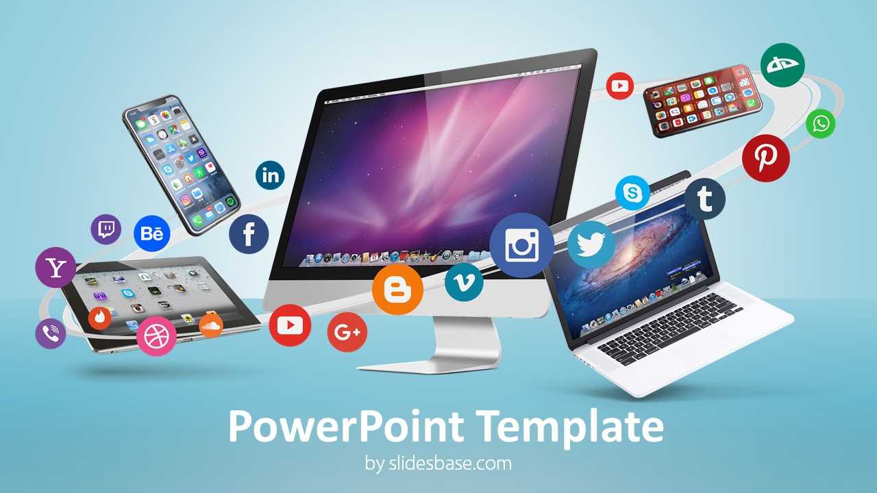 Digital Business & Social Media – Powerpoint Template For Multimedia Powerpoint Templates