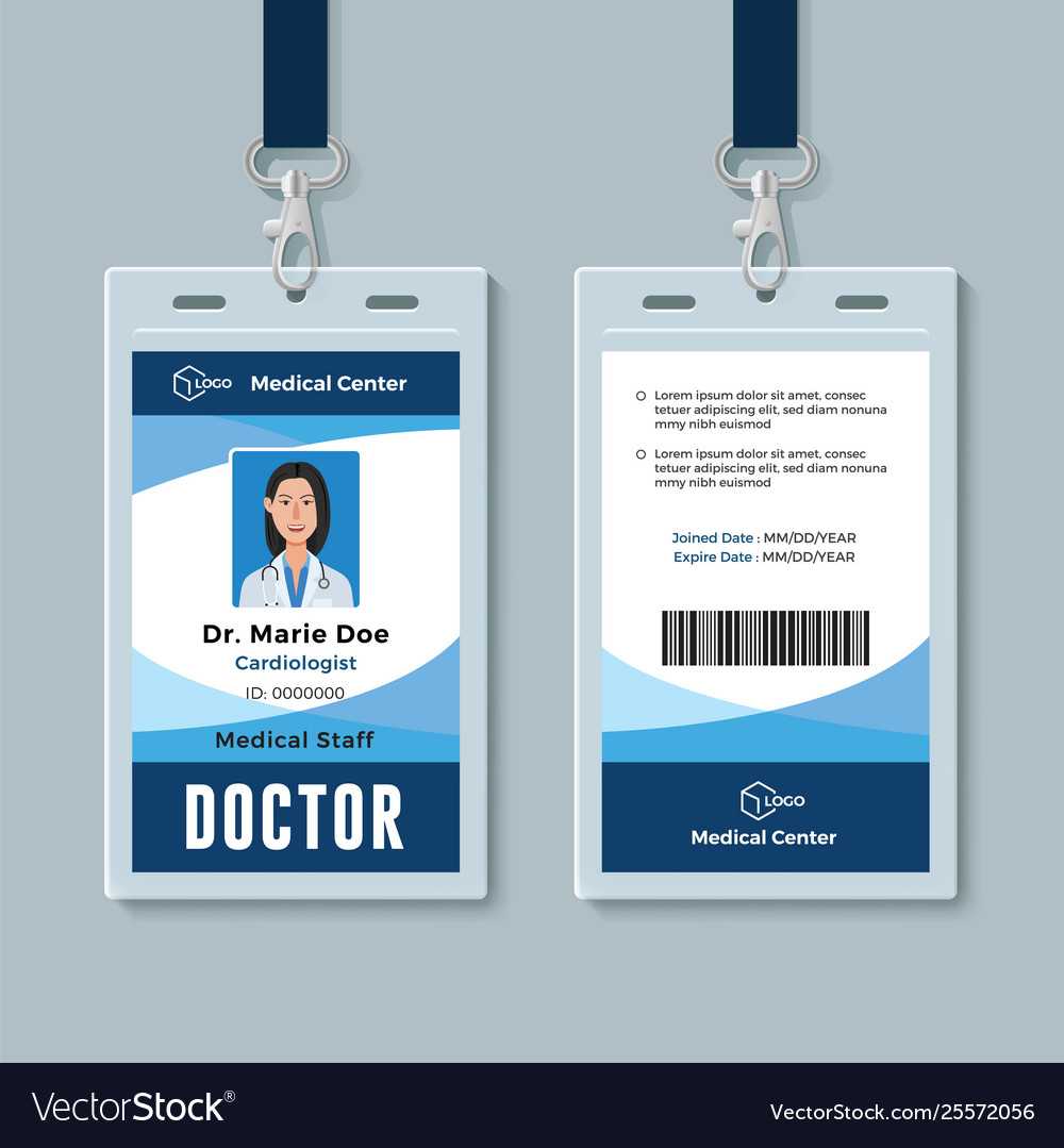 Doctor Id Badge Medical Identity Card Design Within Hospital Id Card Template