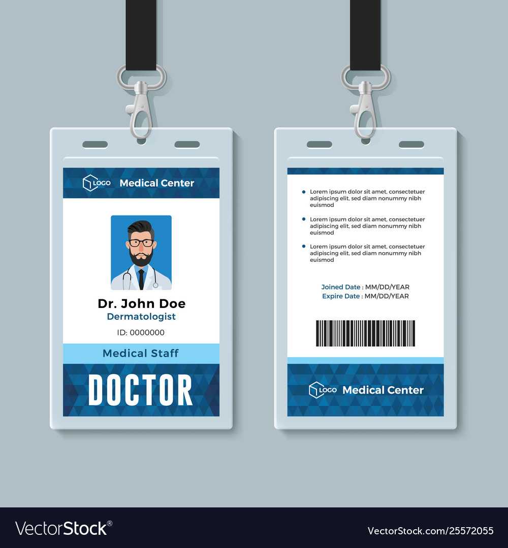 Doctor Id Card Medical Identity Badge Design Regarding Hospital Id Card Template