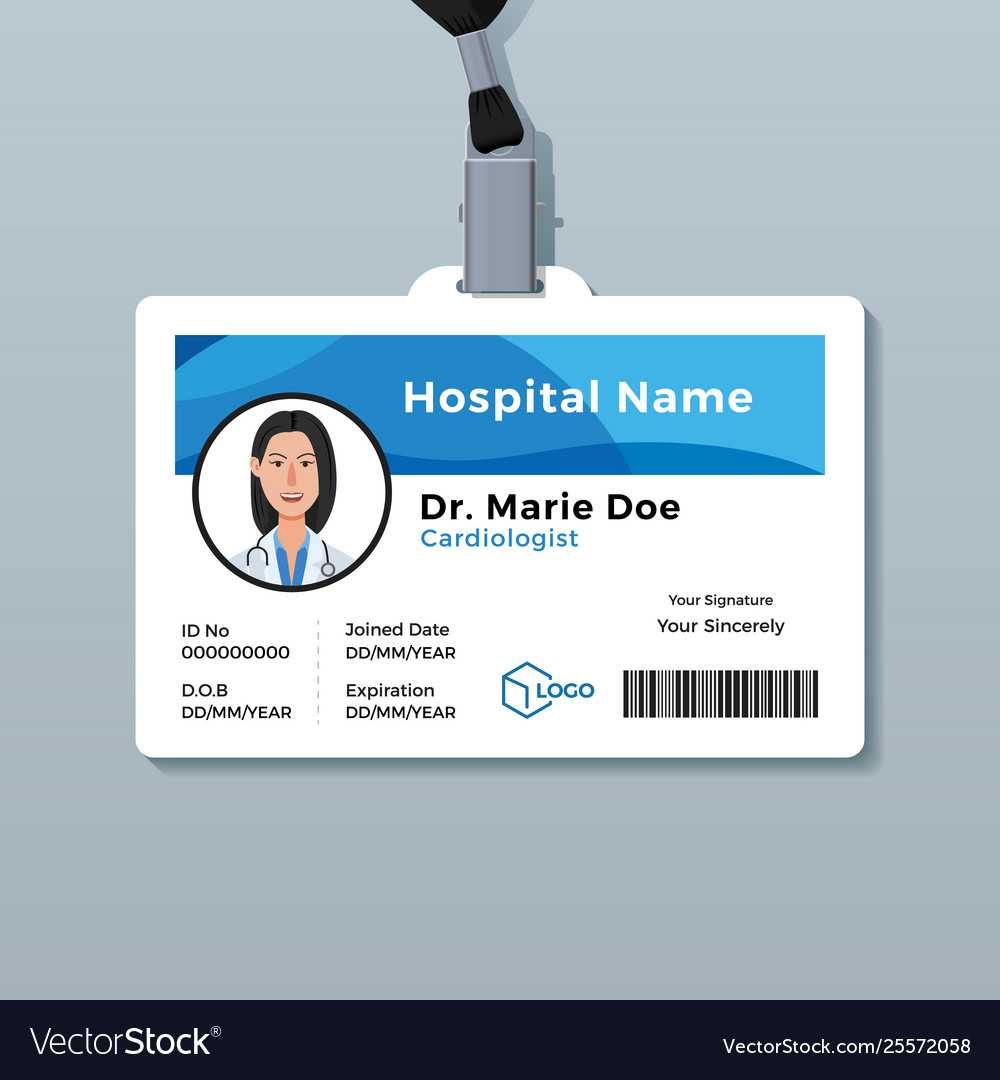 Doctor Id Card Medical Identity Badge Template Throughout Hospital Id Card Template