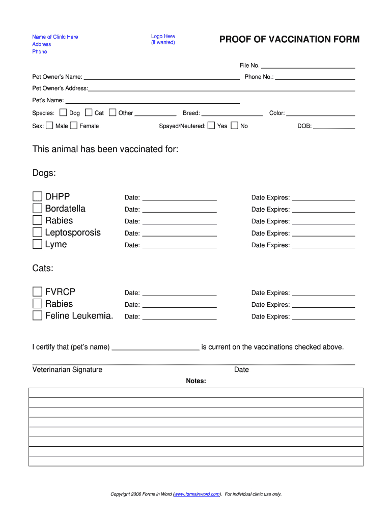 Dog Shot Record Template – Fill Online, Printable, Fillable Inside Certificate Of Vaccination Template