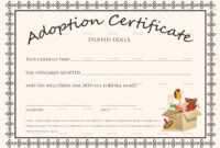 Doll Adoption Certificate Template within Child Adoption Certificate Template