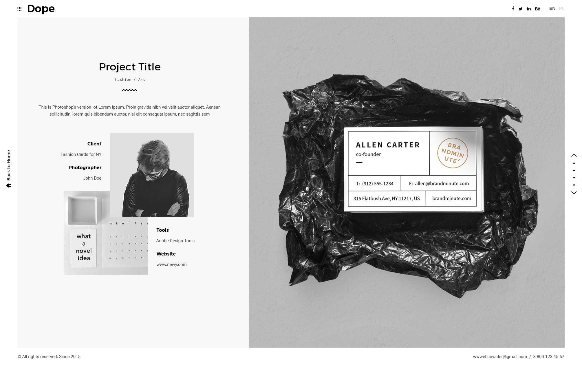 Dope – Creative Photography Portfolio Psd Template With Regard To Dope Card Template