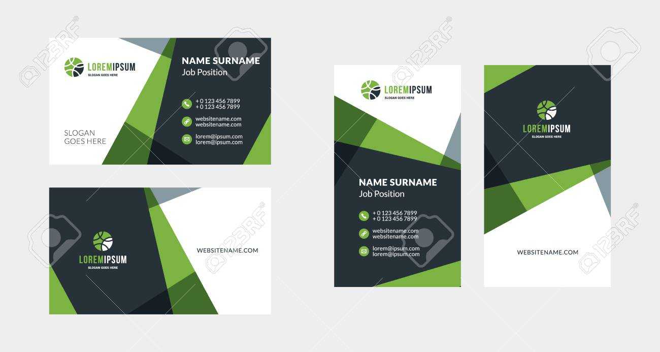 Double Sided Creative Business Card Template. Portrait And Landscape.. With Regard To Landscaping Business Card Template