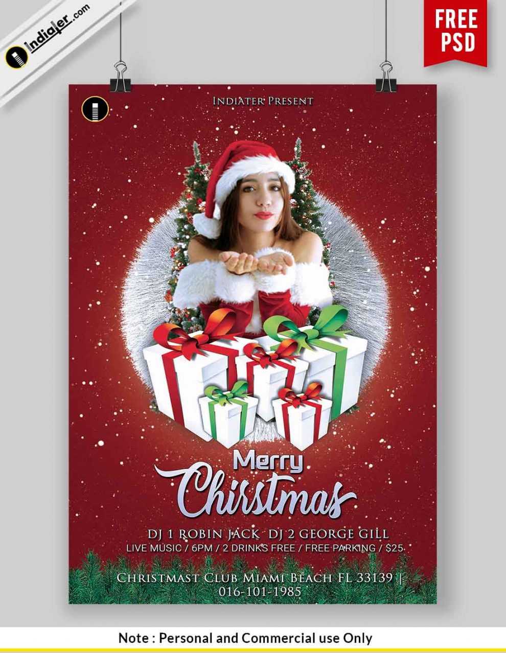 Download Free Christmas Flyer Psd Templates For Print – Indiater Inside Christmas Brochure Templates Free