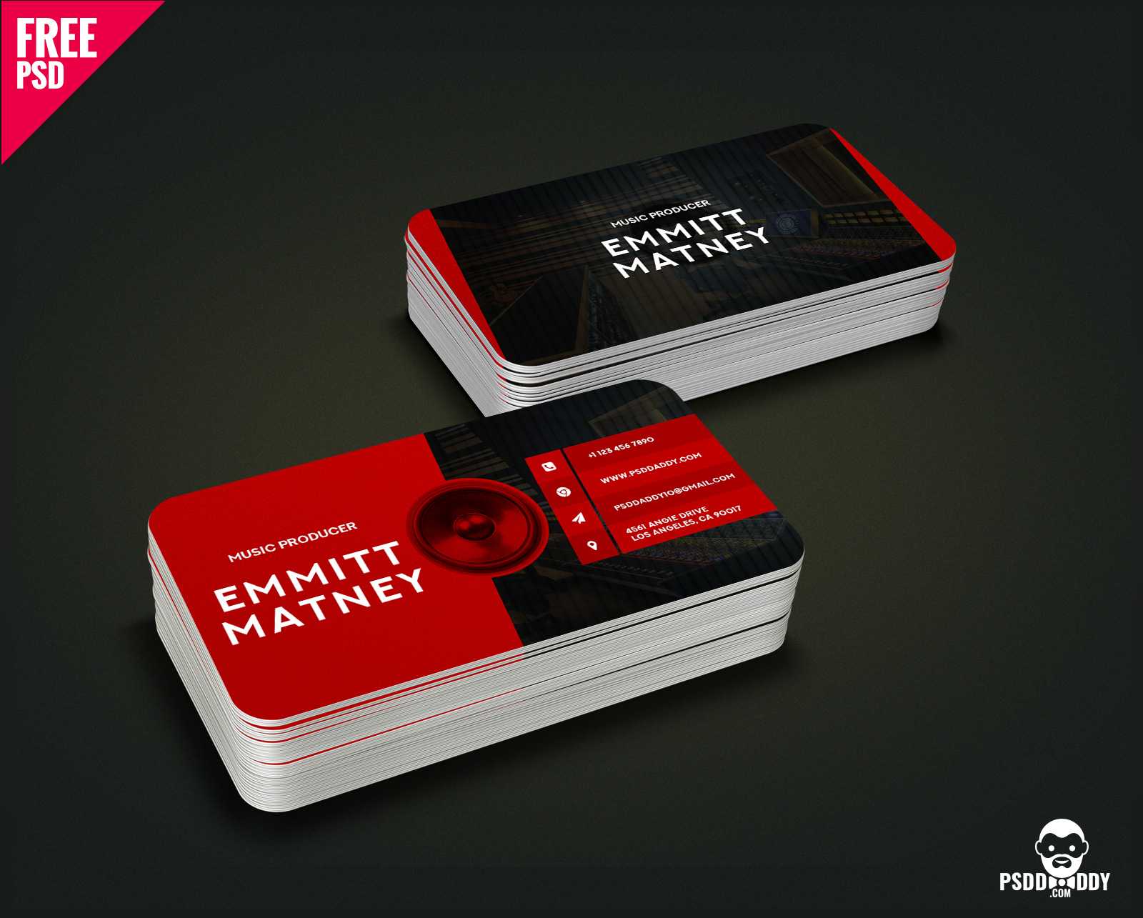 Download] Music Visiting Card Free Psd | Psddaddy With Regard To Visiting Card Psd Template Free Download