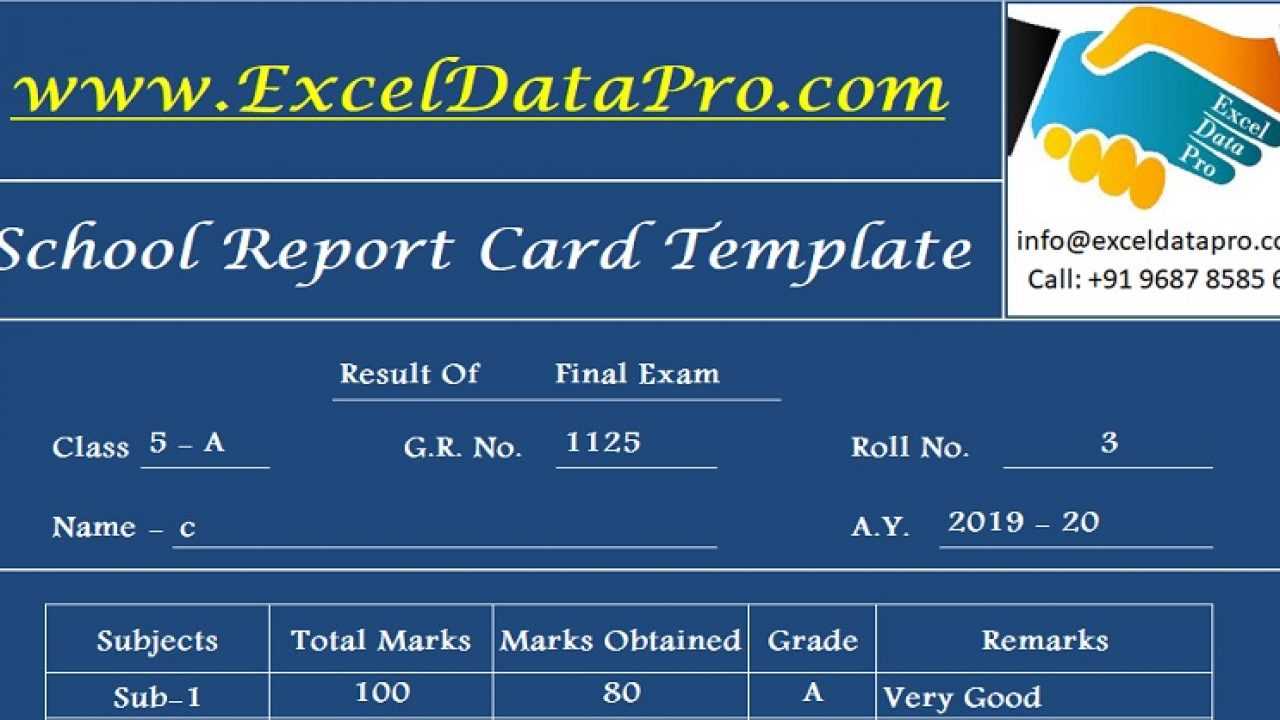 Download School Report Card And Mark Sheet Excel Template For High School Student Report Card Template