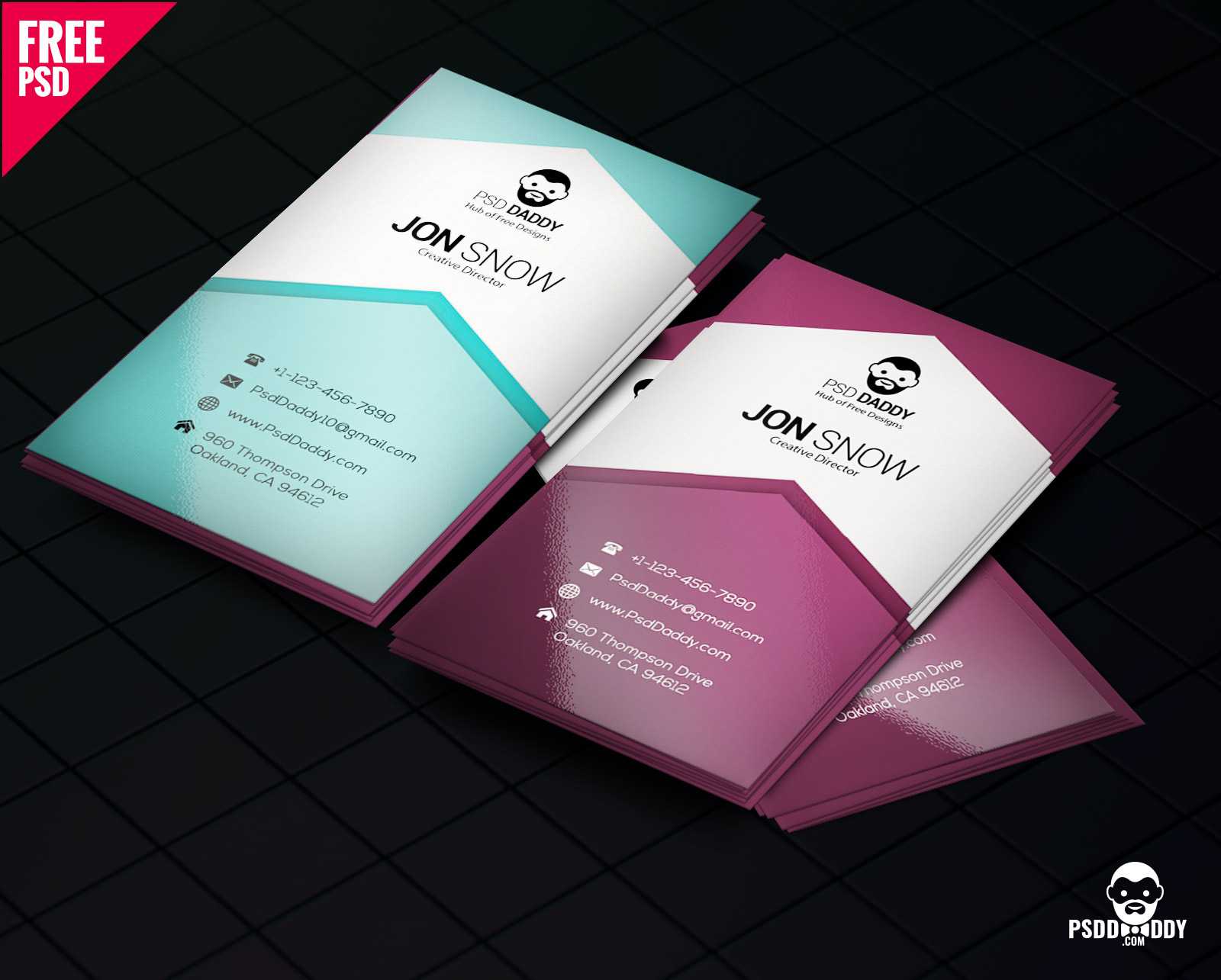 Download]Creative Business Card Psd Free | Psddaddy Pertaining To Visiting Card Templates For Photoshop