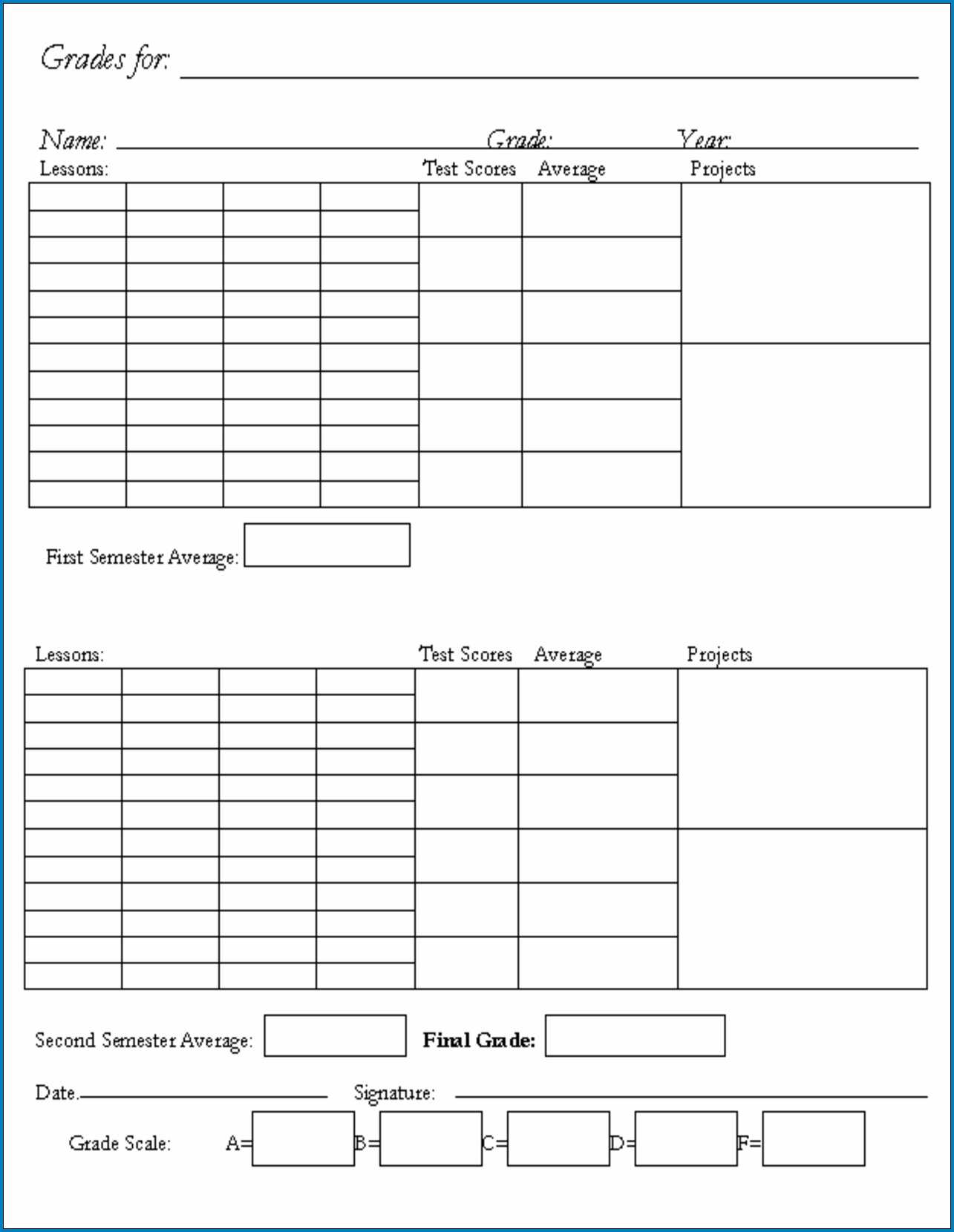 √ Free Printable Homeschool Report Card Template | Templateral Intended For Homeschool Middle School Report Card Template