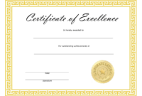 ❤️ Free Sample Certificate Of Excellence Templates❤️ within Free Certificate Of Excellence Template