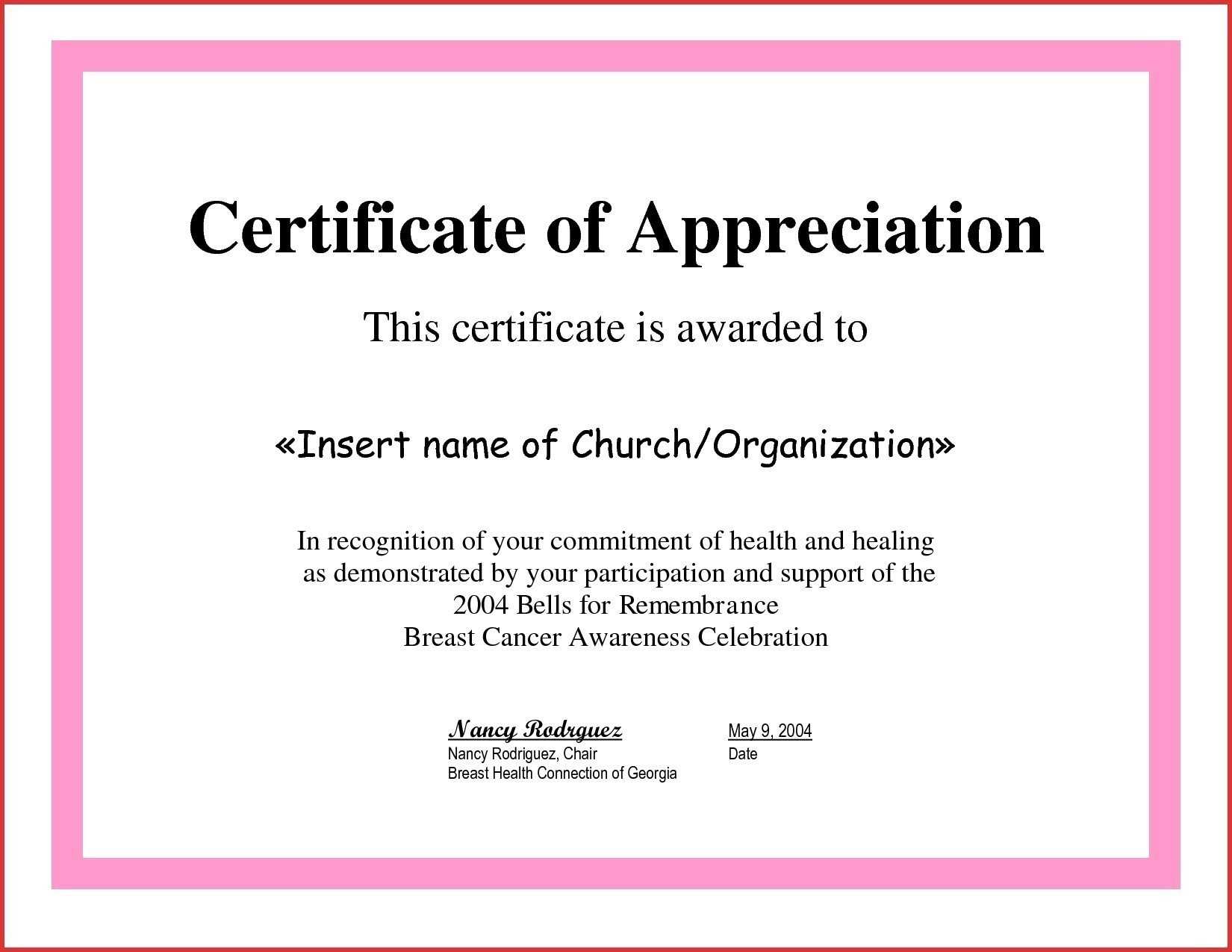 ❤️ Sample Certificate Of Appreciation Form Template❤️ Within Volunteer Certificate Template