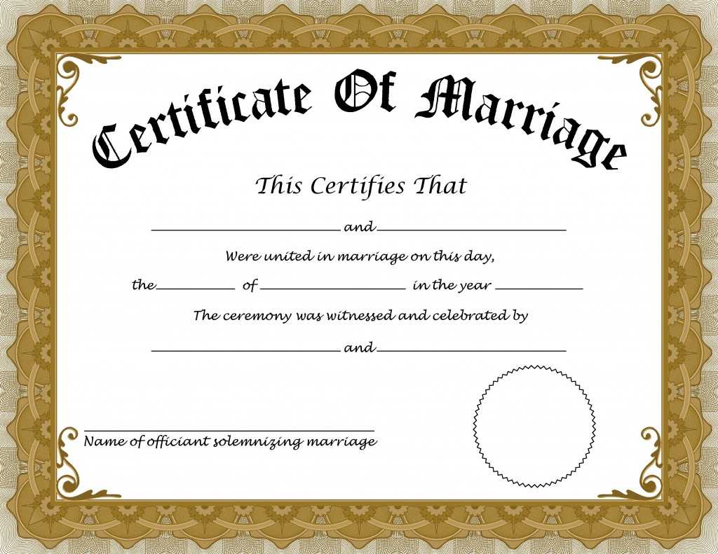 ❤️free Printable Certificate Of Marriage Templates❤️ Regarding Certificate Of Marriage Template