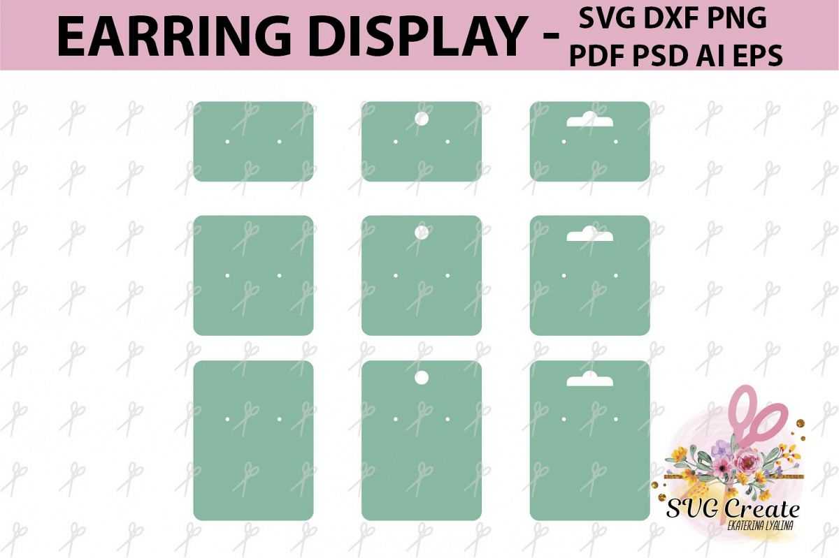 Earring Cards Svg, Earring Display Svg, Earring Display Pdf Pertaining To Free Svg Card Templates