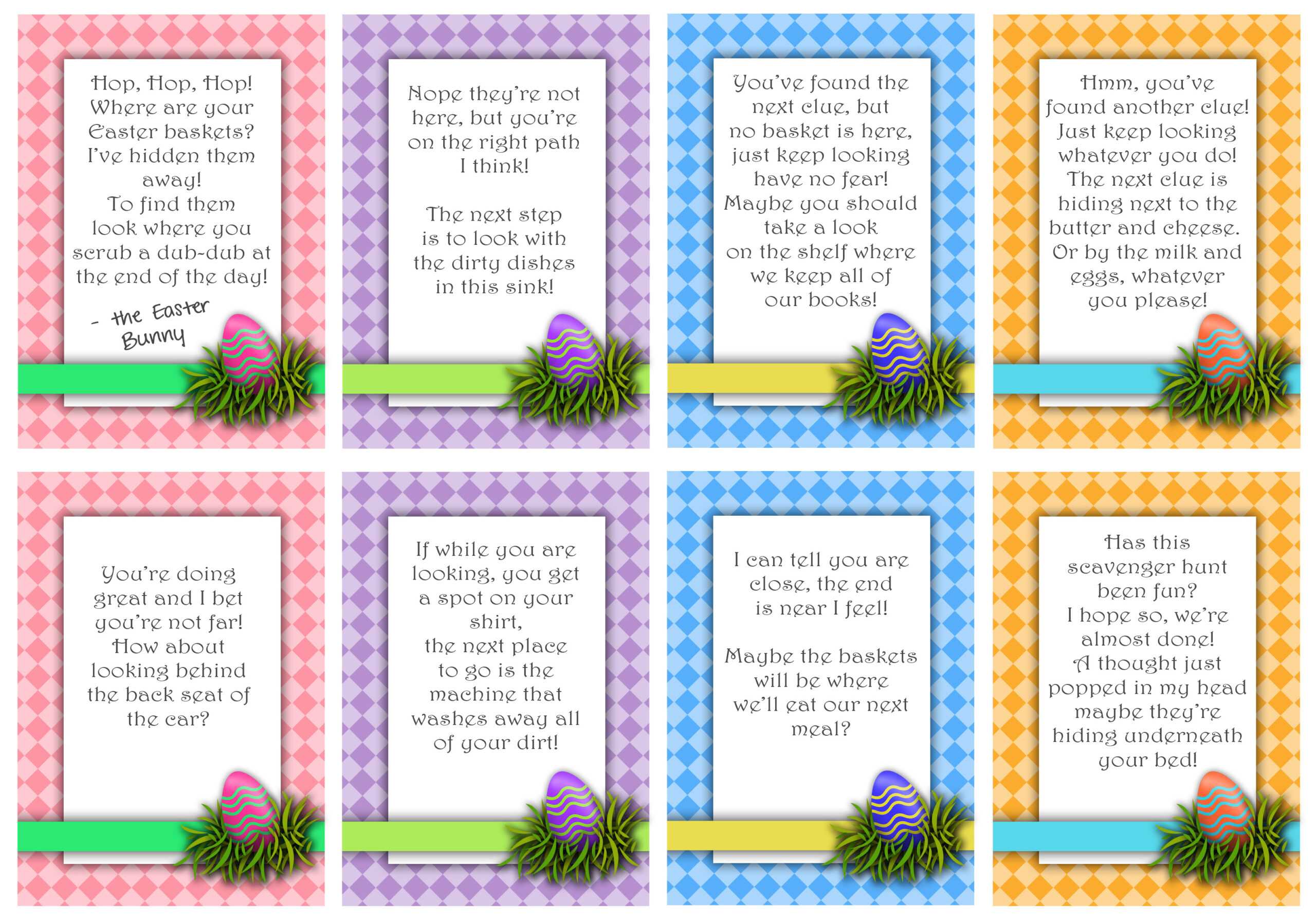 Easter Fun Pictures – Page 49 With Regard To Clue Card Template