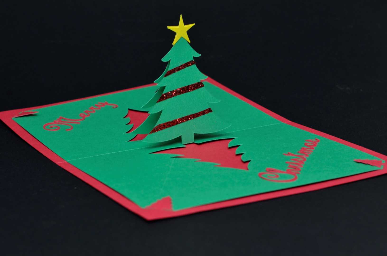 Easy Christmas Tree Pop Up Card Template Regarding Pop Up Tree Card Template