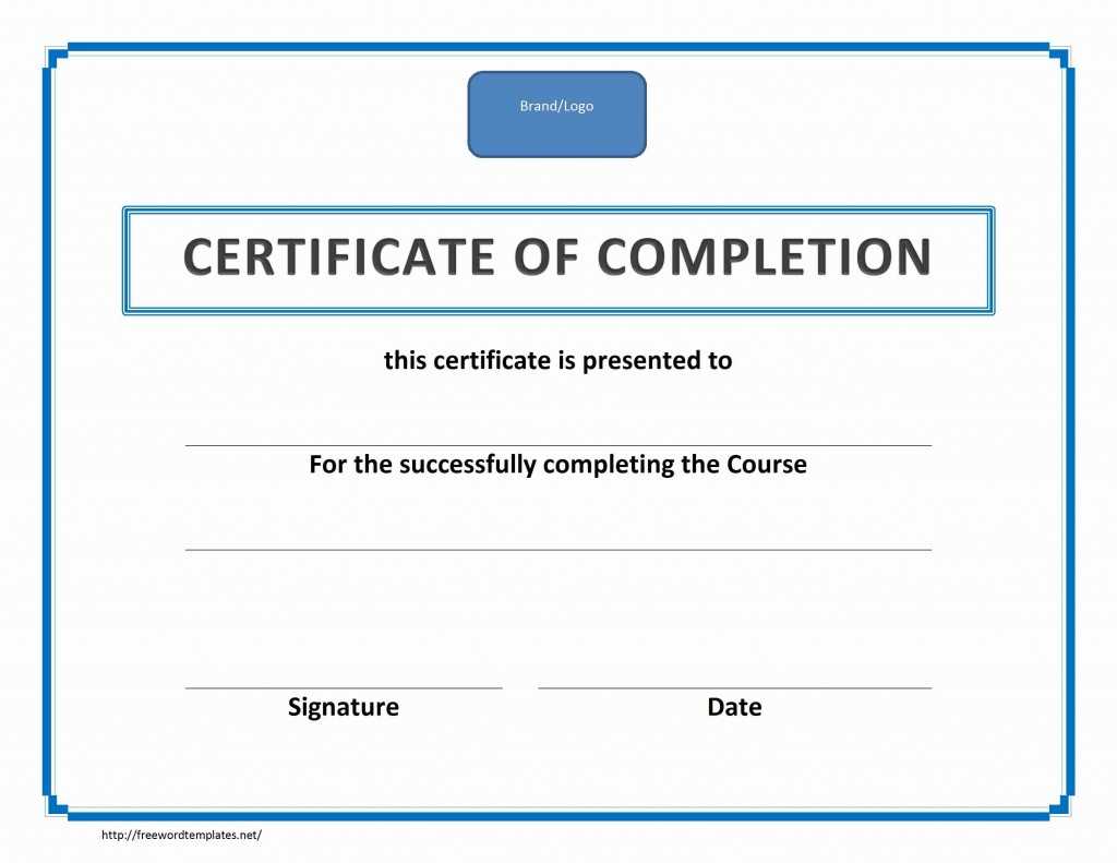 Easy To Use Training Certificate Of Completion Template With Regarding Training Certificate Template Word Format